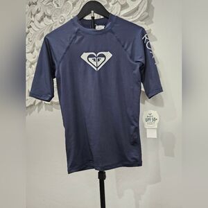 Roxy Indigo Blue Girls Swim Top/Shirt 50+ Sun Protection. Size 16 (XL) NWT